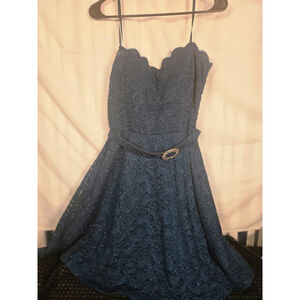 Women's City Studio Navy Blue Prom Dress with Gold Embellishment Juniors 13